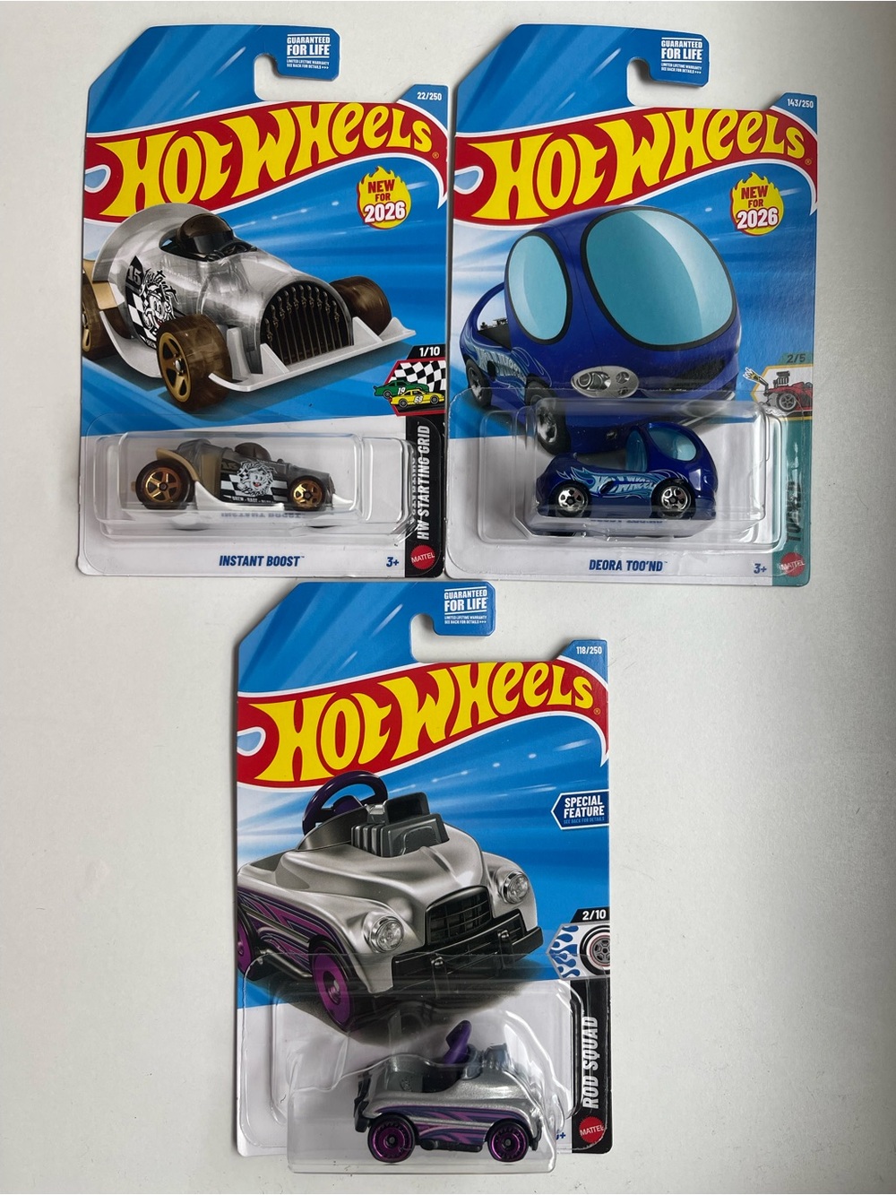 3 Hot Wheels  - Instant Boost, Deora Too’nd, Pedal Driver for Lego Mini figure